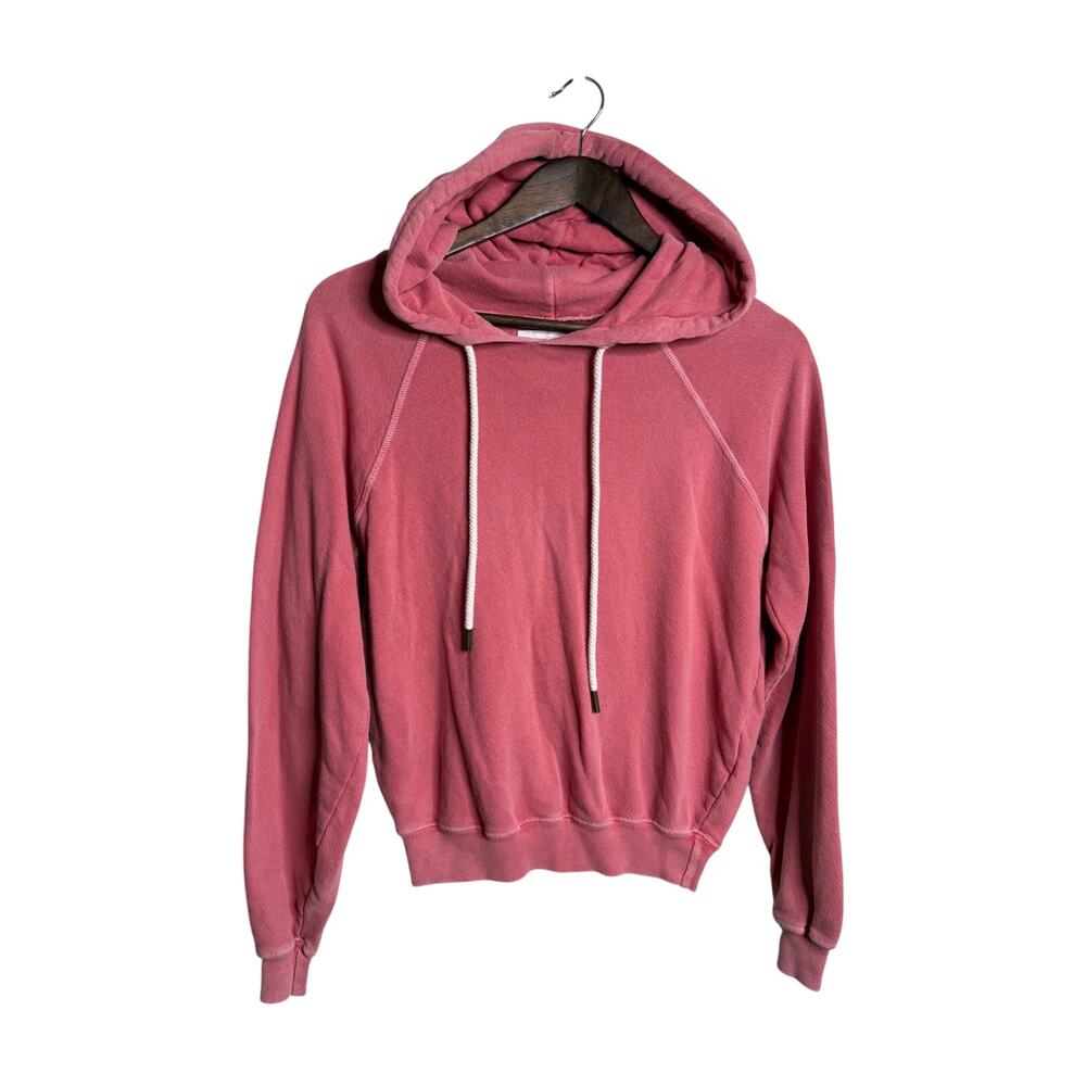 The Great. The Shrunken Hoodie Womans XS Coral Pink Cotton Made in USA